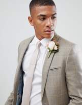 Thumbnail for your product : ASOS Design DESIGN wedding skinny blazer in wool mix putty check
