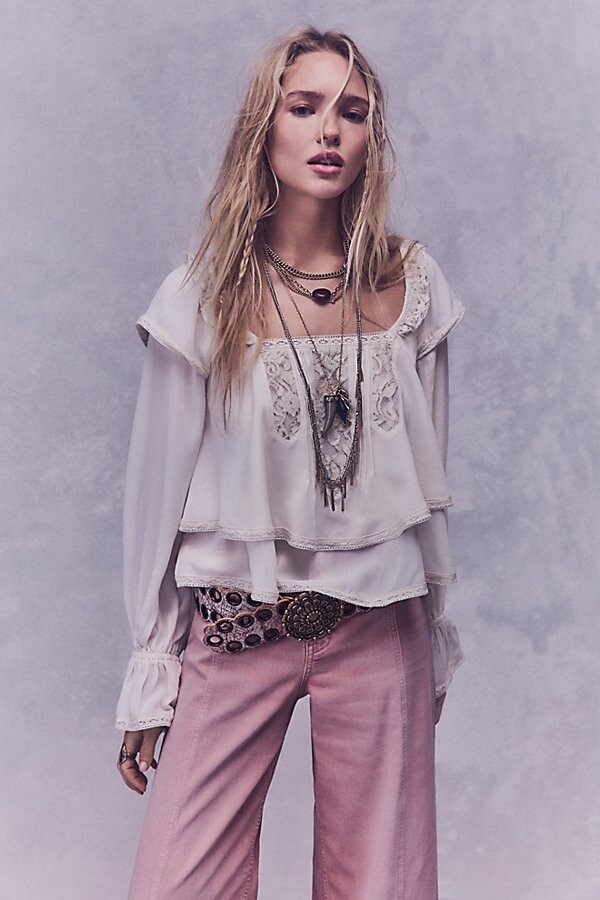 Free People Francie Silky Blouse