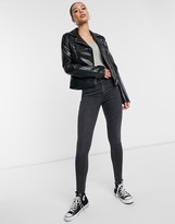 Thumbnail for your product : ASOS Tall DESIGN Tall ultimate faux leather biker jacket in black