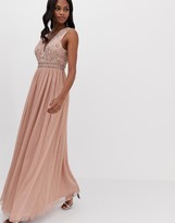 Thumbnail for your product : ASOS DESIGN maxi dress with embellished bodice and tulle skirt