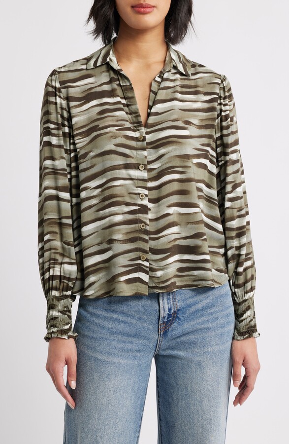 Cloth & Stone Zebra Print Shirt
