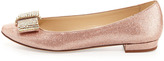 Thumbnail for your product : Kate Spade Niesha Flat With Sparkle Bow, Rose Gold