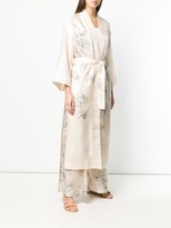 Thumbnail for your product : Erika Cavallini Floral Belted Silk Coat
