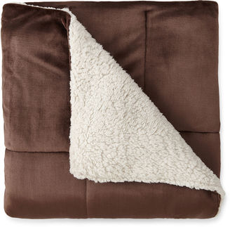 JCP HOME JCPenney HomeTM Faux Ultra Mink to Sherpa Throw