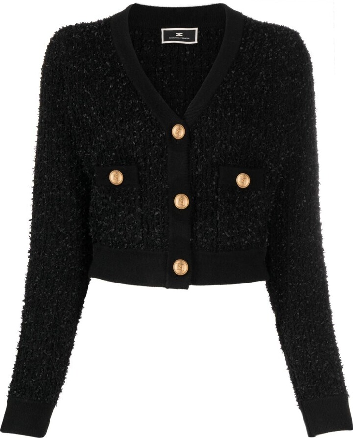 Black Cardigan Sweater With Buttons And Pockets | ShopStyle CA