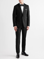 Thumbnail for your product : Mr P. Black Slim-Fit Shawl-Collar Faille-Trimmed Virgin Wool Tuxedo Jacket
