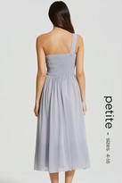 Thumbnail for your product : Little Mistress Petite Grey One Shoulder Embellished Prom Dress