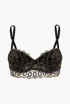Thumbnail for your product : I.D. Sarrieri Embroidered Metallic Stretch-tulle Balconette Bra