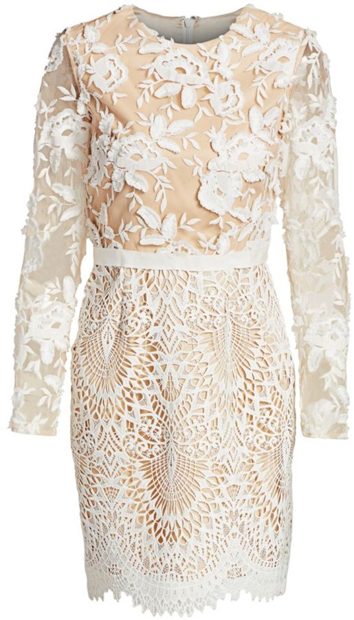 ivory lace cocktail dress