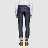 Thumbnail for your product : Gucci Tapered denim pant with Web