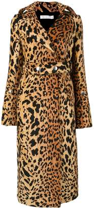 Victoria Beckham leopard print trench coat