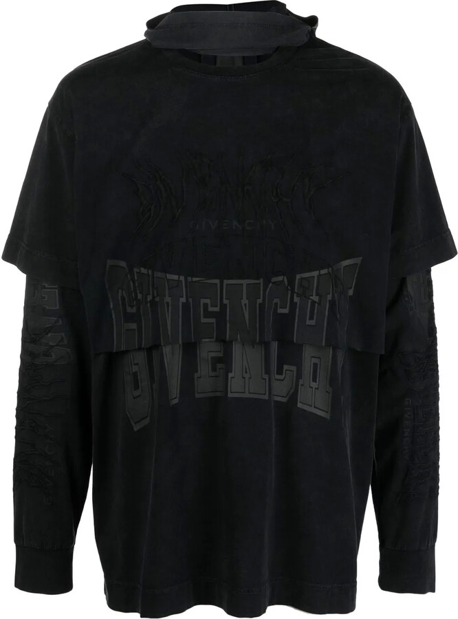 Givenchy Logo-Embroidered Long-Sleeve T-Shirt