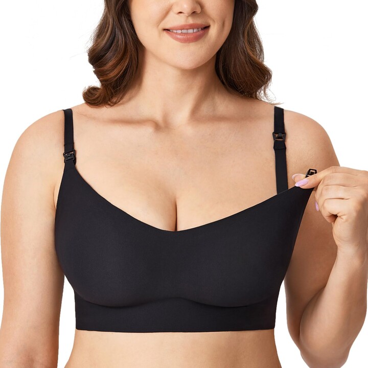 Niidor Seamless Wireless Bra for Women Comfort Wirefree Bralette T-Shirt Bra  Everyday Leisure Bras with Removable Pad (Light Black,S) at  Women's  Clothing store