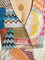 Thumbnail for your product : Missoni Zigzag Patchwork Silk-blend Dress - Womens - Pink Multi