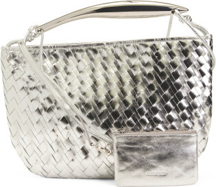TJMAXX Leather Hazel Hand Woven Hobo With Shoulder Straps For Women
