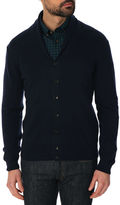 Thumbnail for your product : Hackett Navy blue fine gauge wool and cashmere shawl cardigan