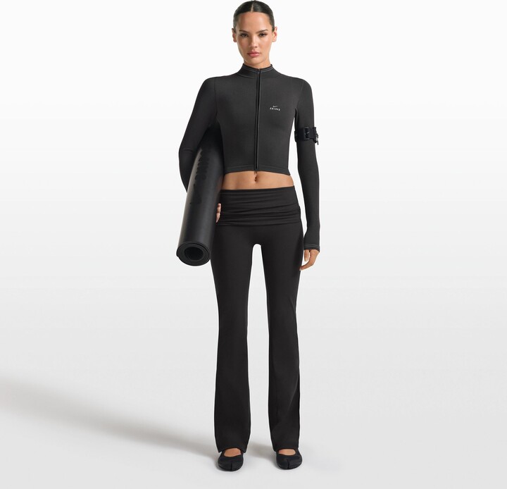 SKIMS Nikeskims Matte Foldover Slim Flare Legging | Obsidian