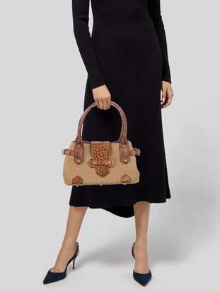 Eric Javits Leather-Trimmed Straw Bag