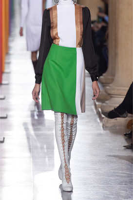 Jonathan Saunders Marisa Color-Block Wool-Gabardine Skirt