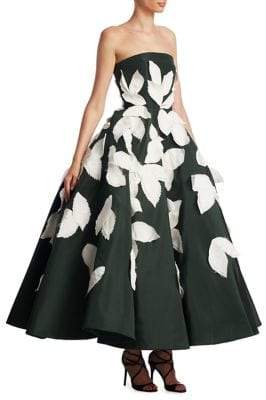 Oscar de la Renta Silk Leaf Gown