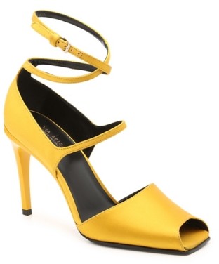 mustard closed toe heels