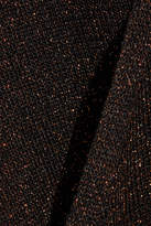 Thumbnail for your product : Tuxe The Game Changer Wrap-effect Glittered Stretch-knit Thong Bodysuit - Bronze