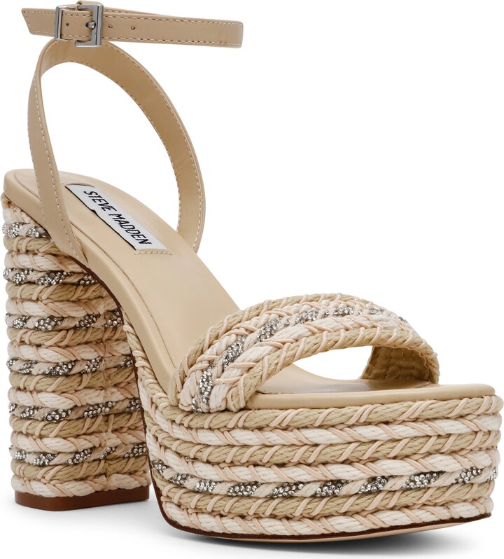 Steve Madden Lucci Embellished Ankle Strap Platform Sandal (Women_