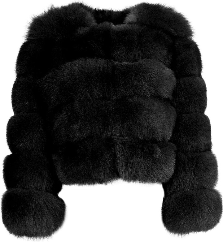 Wanan Touch Rouge Black Fox Fur Jacket - ShopStyle