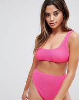 Thumbnail for your product : ASOS Design Mix And Match Crinkle Crop Bikini Top