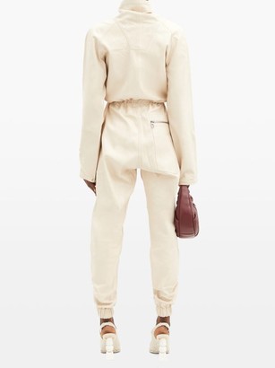 Dodo Bar Or Piki Tapered-leg Leather Jumpsuit - Cream