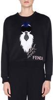 Thumbnail for your product : Fendi Karlito T-Shirt with Fur Detail, Black