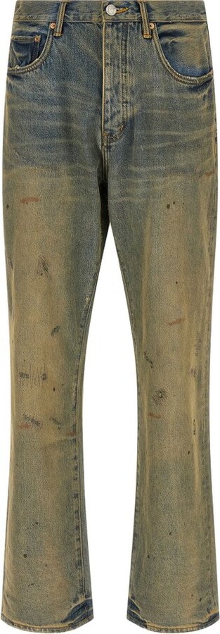 Purple Brand Dirty Oil Repair Straight Jeans