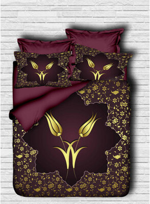 Asir Group INC Frenzel Brown/Gold Microfiber 3 Piece Duvet Cover Set