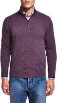Thumbnail for your product : Isaia Half-Zip Cotton Pullover Sweater, Purple