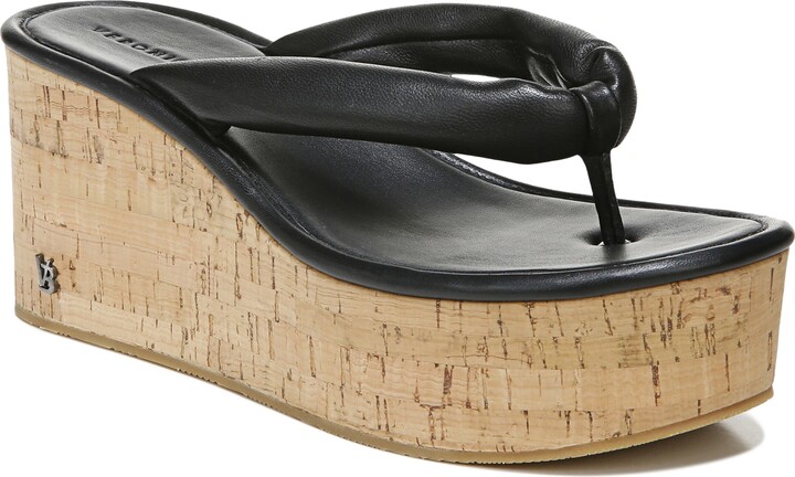 Black Thong Wedge Sandals | Shop the world's largest collection of fashion  | ShopStyle