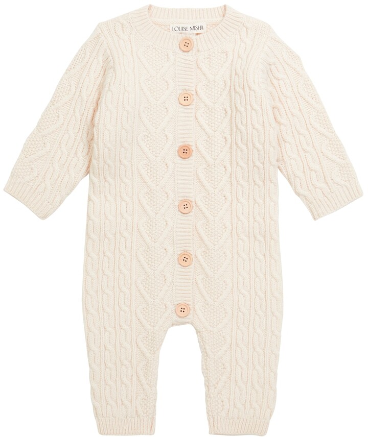 Louise Misha Baby Joseph cableknit onesie ShopStyle Kids' Clothes