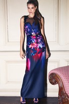 Thumbnail for your product : Little Mistress Floral Placement Print Maxi Dress