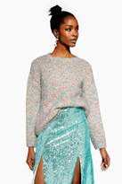 Thumbnail for your product : Topshop Womens Tinsel Oversized Jumper - Silver
