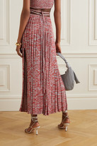 Thumbnail for your product : CHRISTOPHER ESBER Tie-detailed Melange Ribbed-knit Maxi Skirt - Red