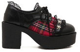 Thumbnail for your product : Romwe Check Print Platform Black Shoes