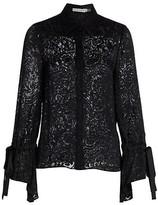 Thumbnail for your product : Alice + Olivia Willa Tie-Cuff Lace Blouse