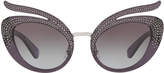 Thumbnail for your product : Miu Miu Glittered Mirrored Cat-Eye Sunglasses