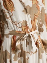 Thumbnail for your product : Edward Crutchley Tie-waist Leaf-print Woven Dress - White Multi