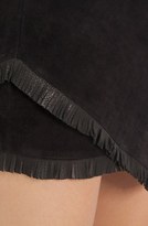 Thumbnail for your product : Maje Fringe Trim Suede Skirt