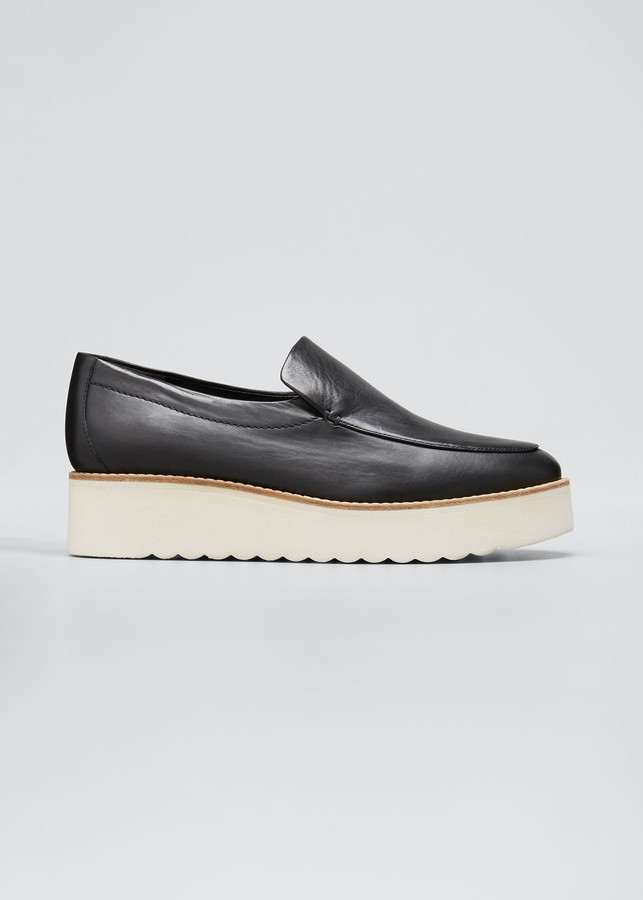 Vince Zeta Leather Platform Loafers - ShopStyle