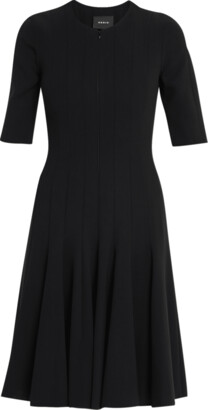Akris Elbow-Sleeve Zip-Front Dress
