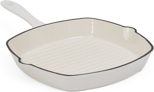 10.5in Cast Iron Enamel Coated Grill Fry Pan