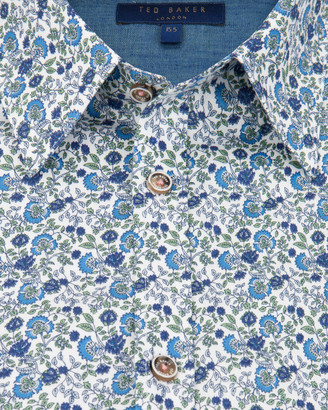 Ted Baker MAYALLS Printed linen blend shirt