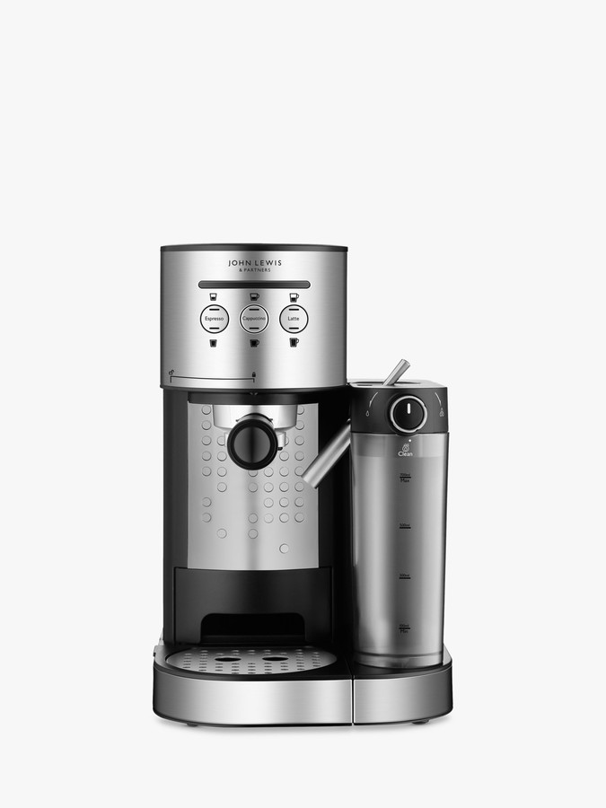 John Lewis Partners Pump Espresso Coffee Machine with Milk