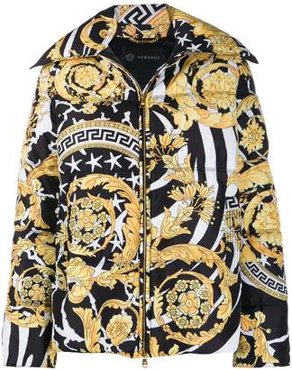 Versace Savage Barocco print down jacket